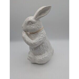 Corner Ruby Spring Collection Ceramic White Bunny Rabbit Cookie Jar 10"